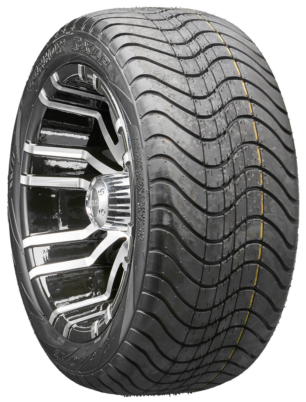 12" RHOX RX270 Machined Wheels and LowPro Tires Combo