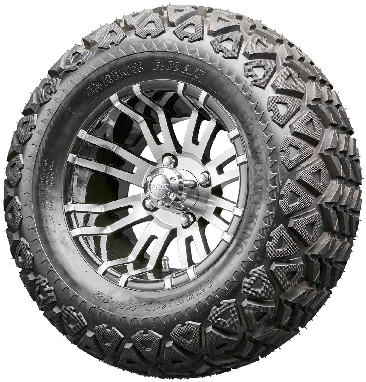 Golf Cart Wheels and Tires - RHOX RX270 Machined 12" - All-Terrain