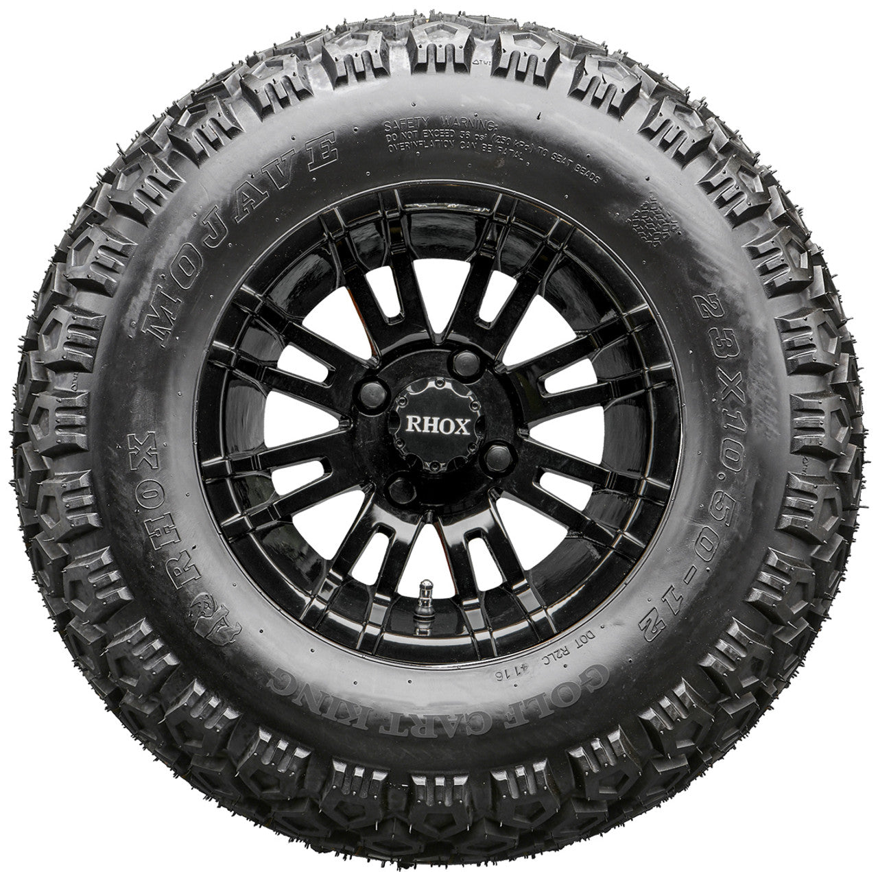 Golf Cart Wheels and Tires - RHOX RX271 Black 12" - All-Terrain