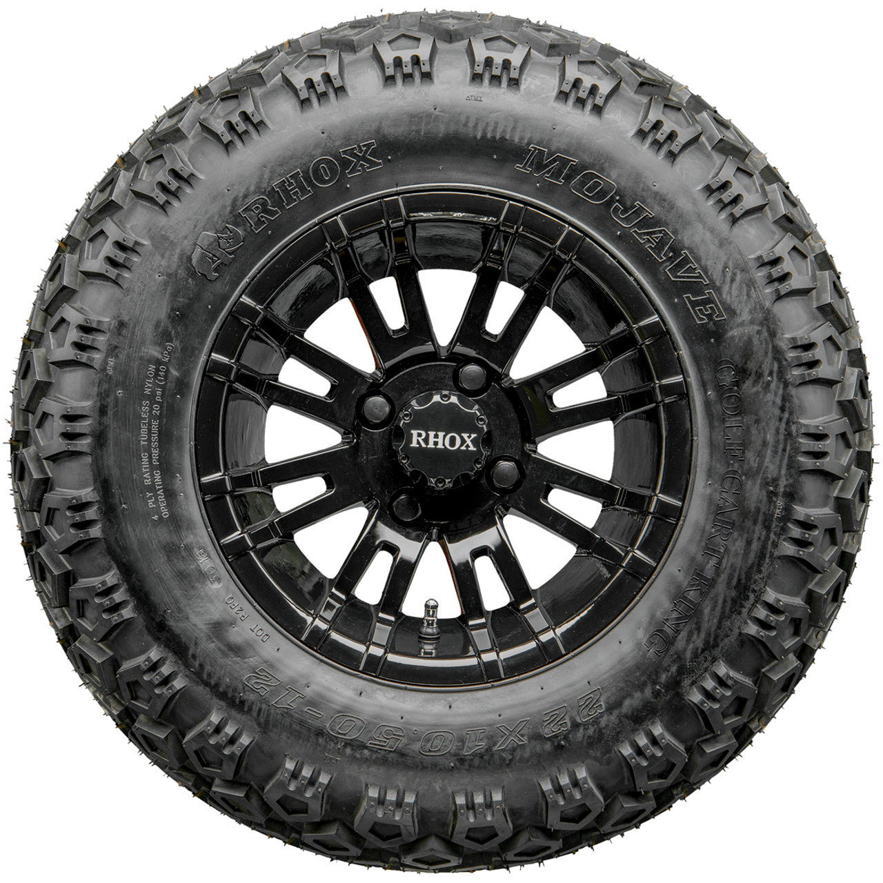 Golf Cart Wheels and Tires - RHOX RX271 Black 12" - All-Terrain