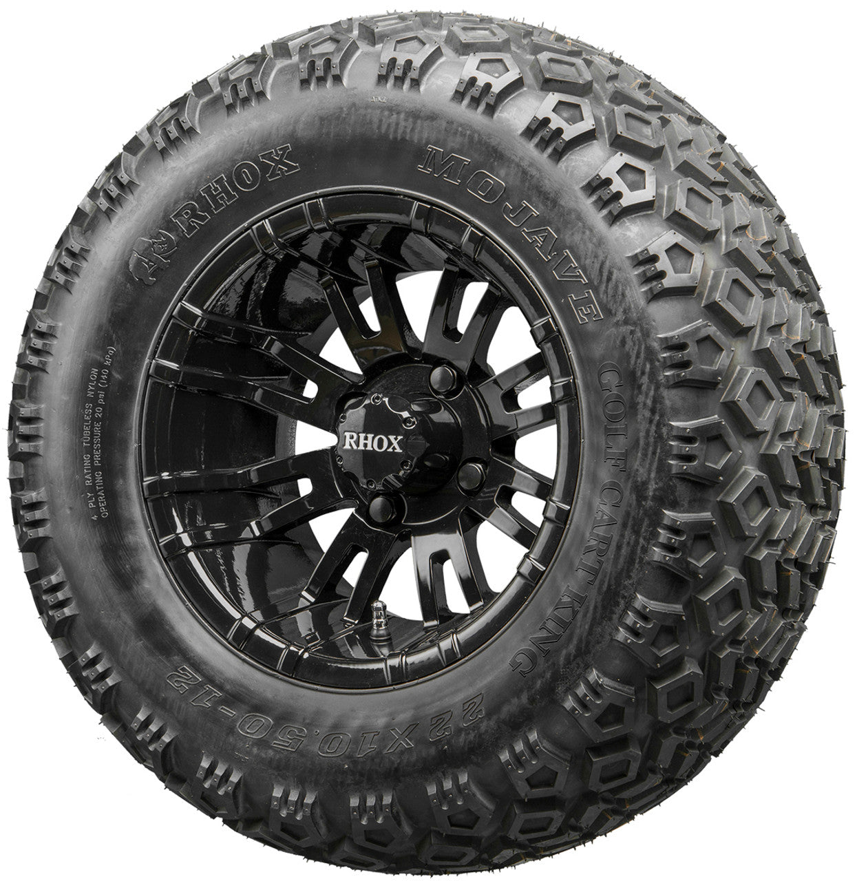 Golf Cart Wheels and Tires - RHOX RX271 Black 12" - All-Terrain