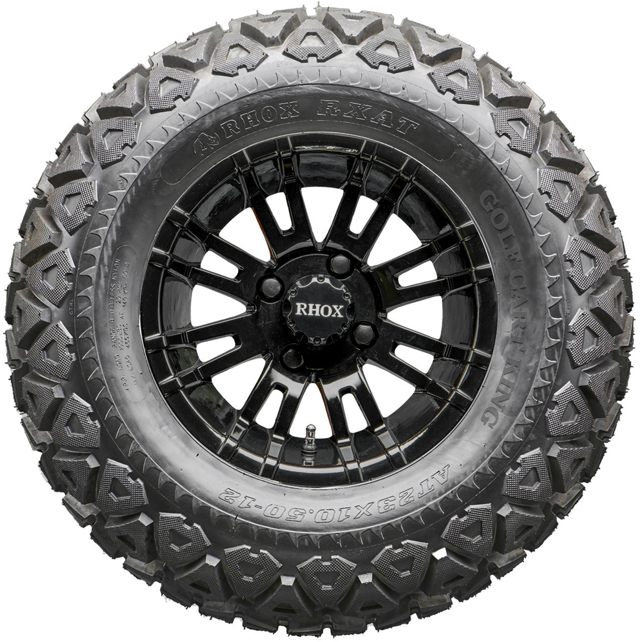 Golf Cart Wheels and Tires - RHOX RX271 Black 12" - All-Terrain
