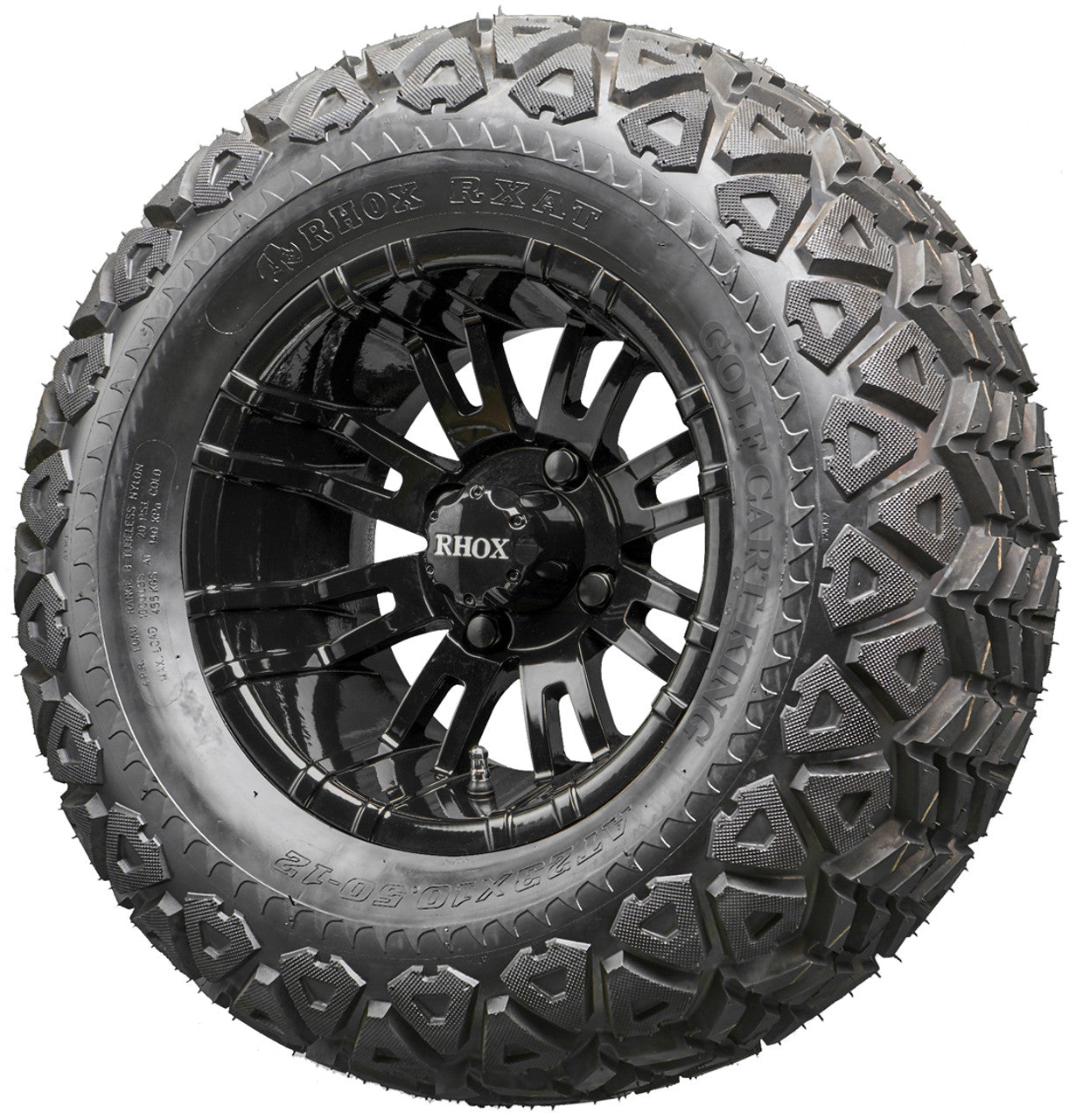 Golf Cart Wheels and Tires - RHOX RX271 Black 12" - All-Terrain