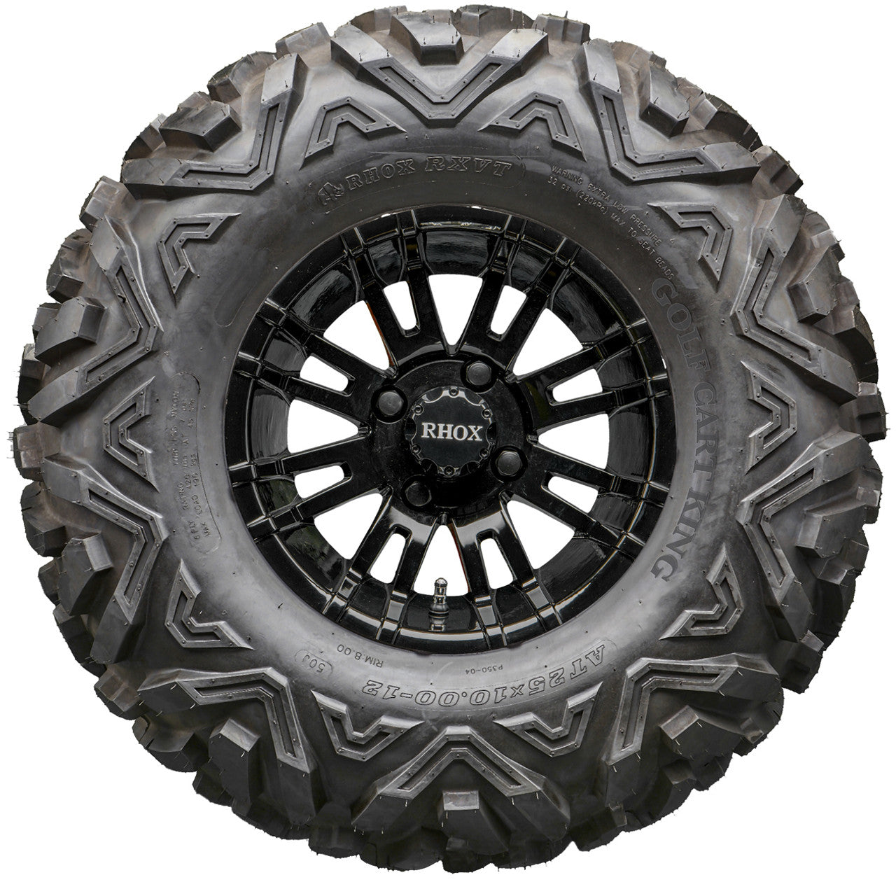 Golf Cart Wheels and Tires - RHOX RX271 Black 12" - All-Terrain