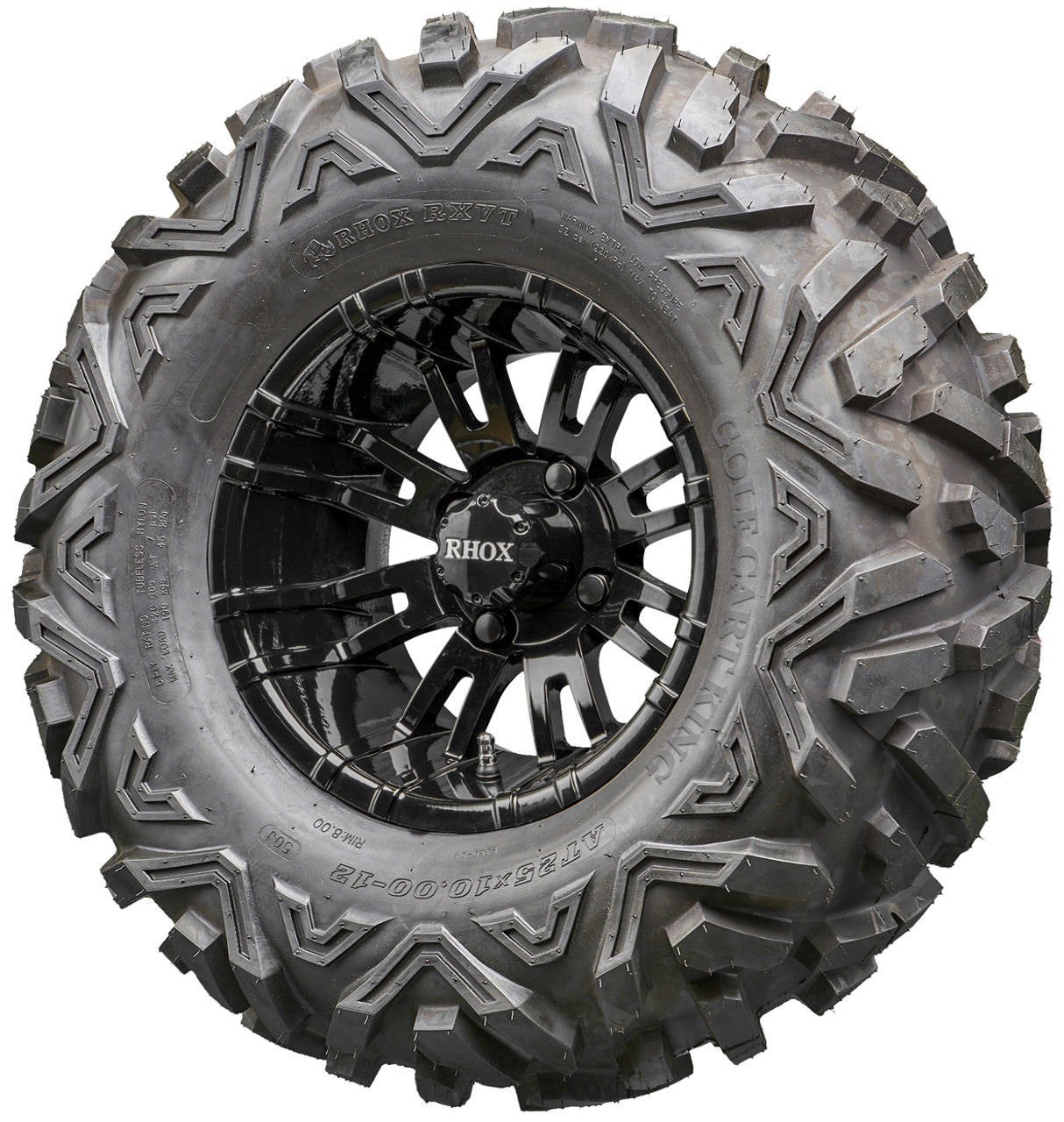 Golf Cart Wheels and Tires - RHOX RX271 Black 12" - All-Terrain