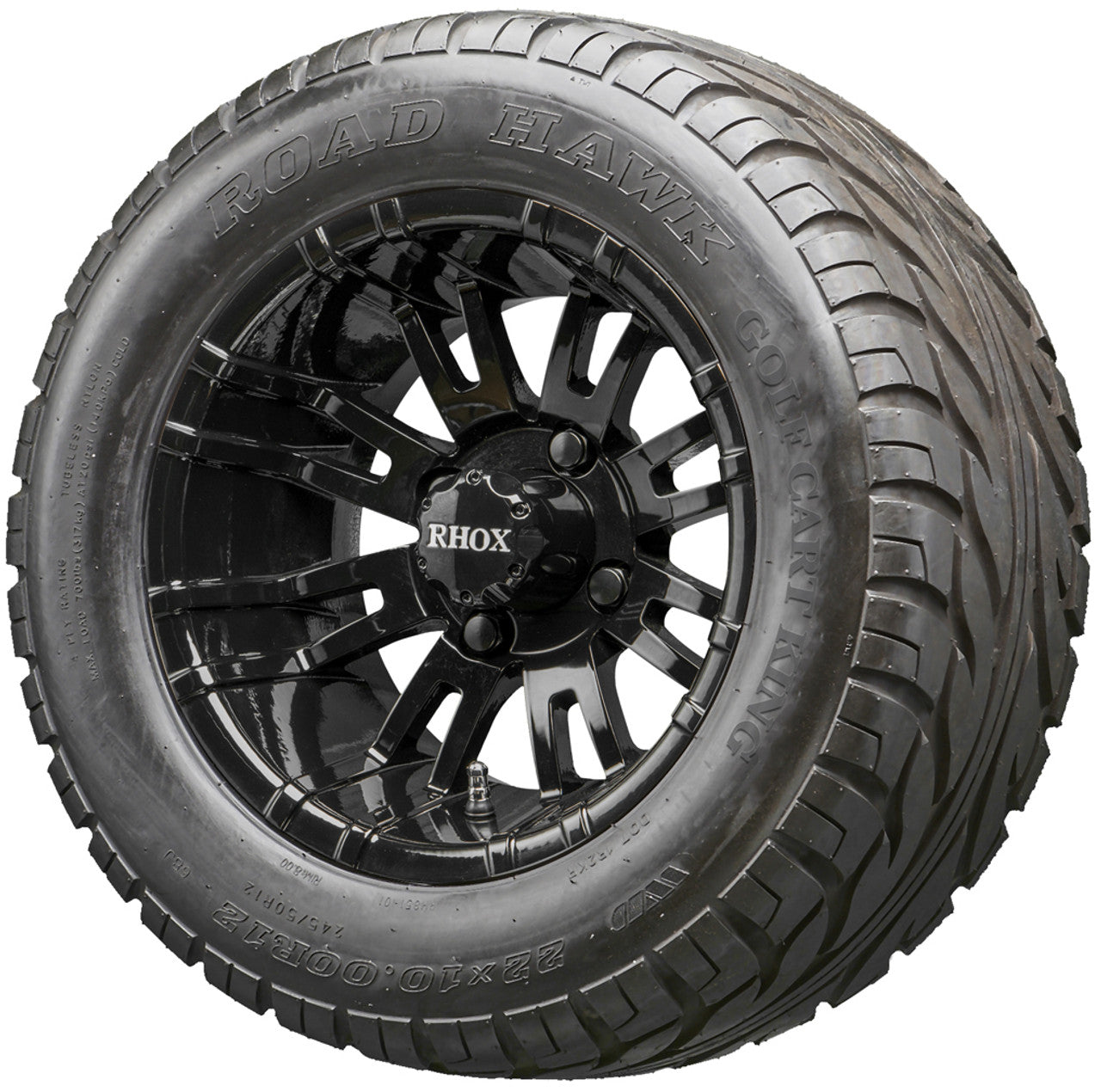 Golf Cart Wheels and Tires - RHOX RX271 Black 12" - All-Terrain