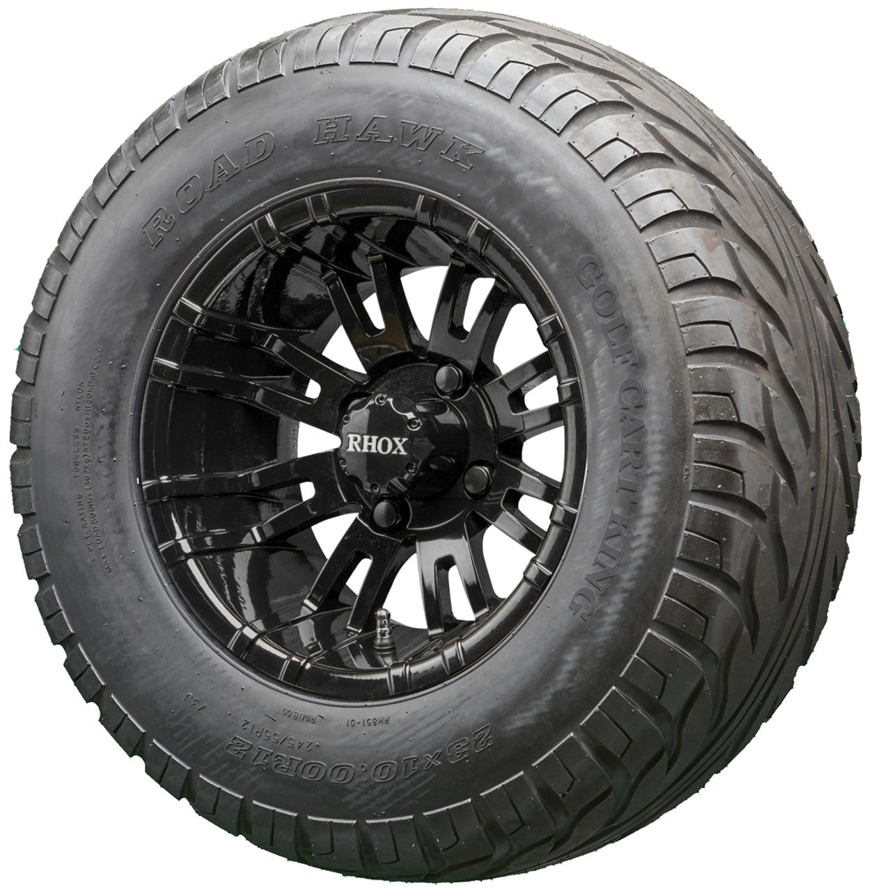 Golf Cart Wheels and Tires - RHOX RX271 Black 12" - All-Terrain