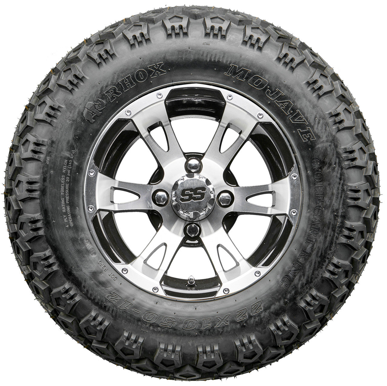 Golf Cart Wheels and Tires - RHOX RX320 Machined 12" - All-Terrain
