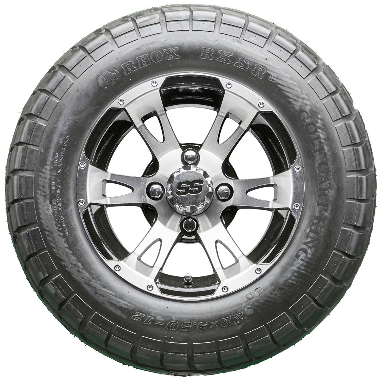 Golf Cart Wheels and Tires - RHOX RX320 Machined 12" - All-Terrain