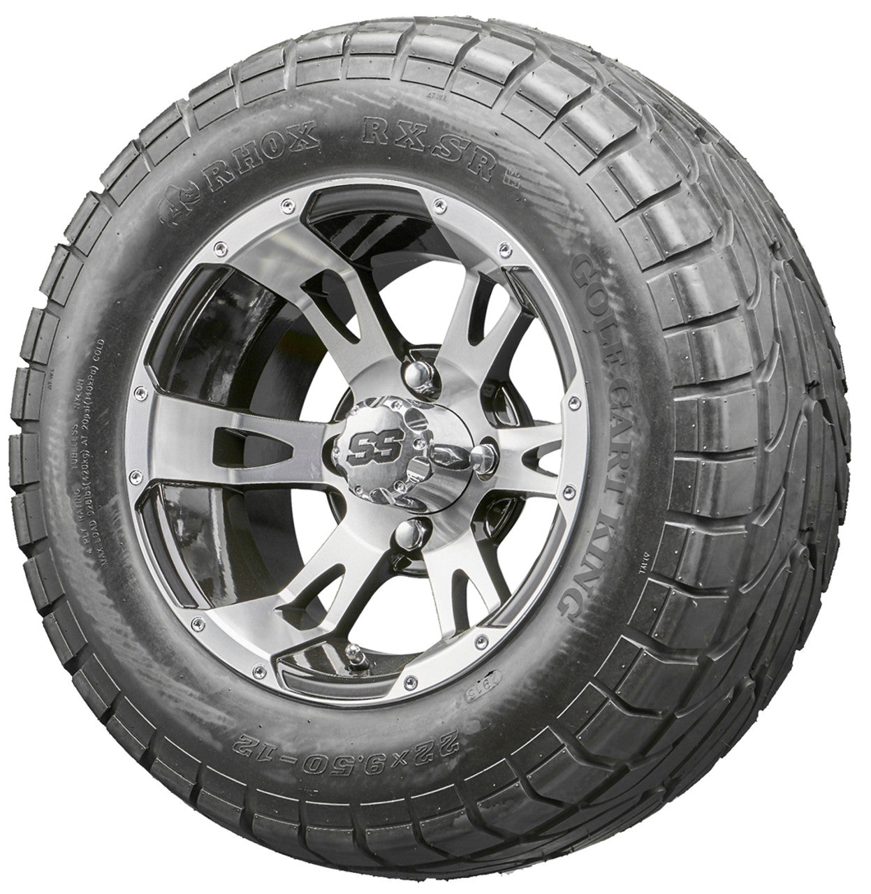 Golf Cart Wheels and Tires - RHOX RX320 Machined 12" - All-Terrain