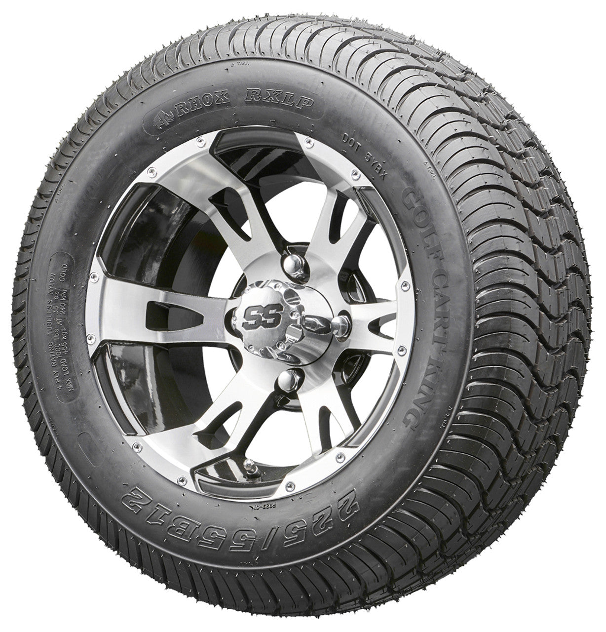 12" RHOX RX320 Machined Wheels and LowPro Tires Combo