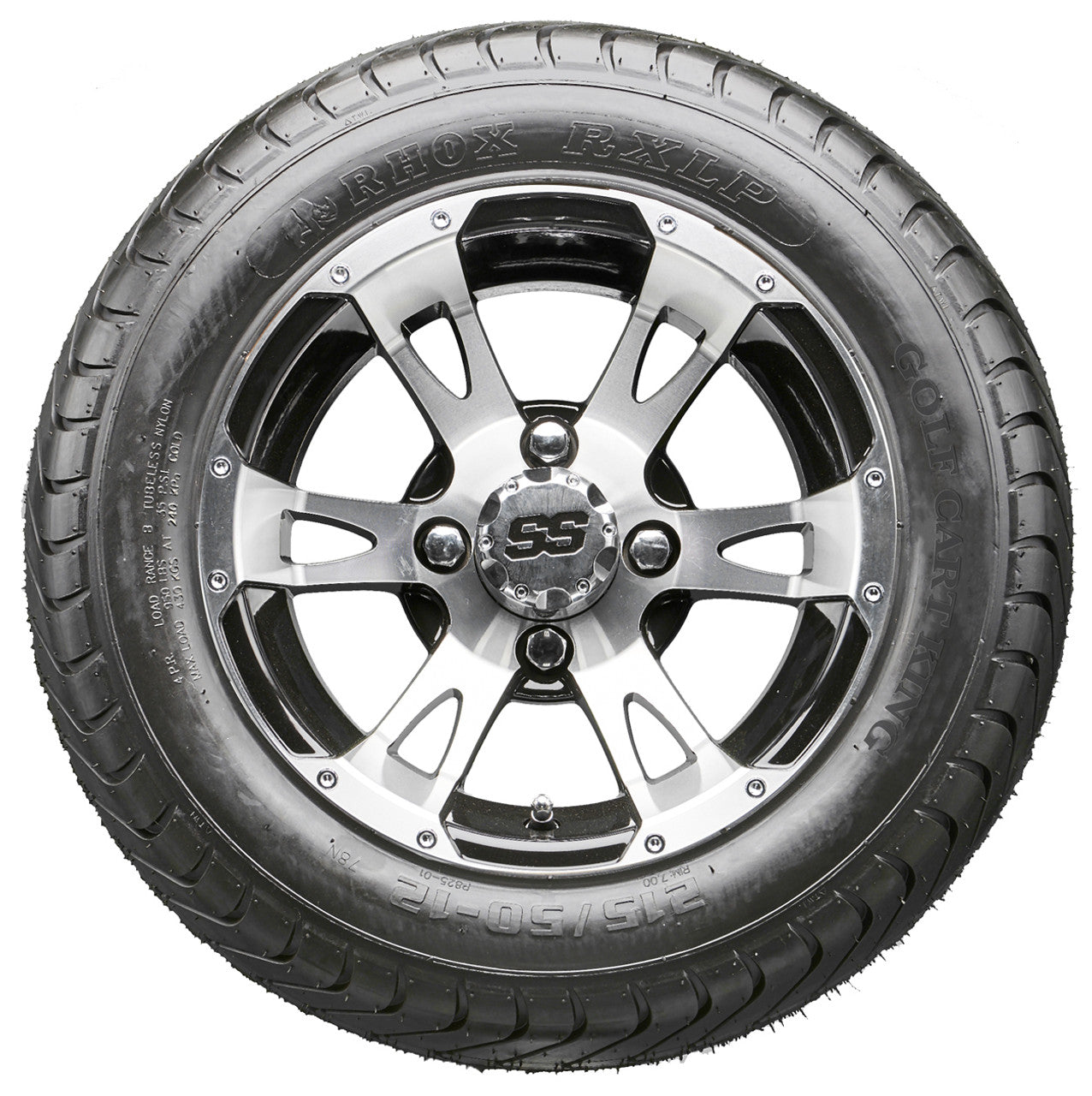 12" RHOX RX320 Machined Wheels and LowPro Tires Combo