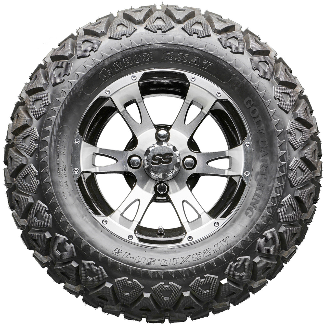 Golf Cart Wheels and Tires - RHOX RX320 Machined 12" - All-Terrain
