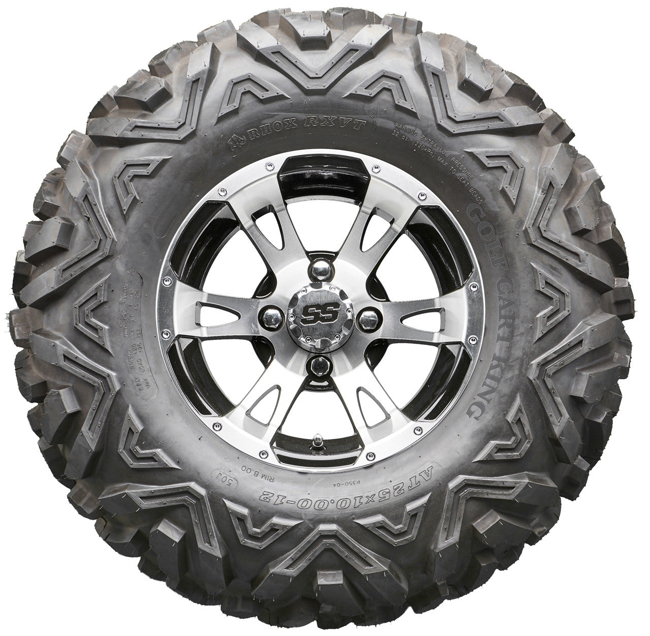 Golf Cart Wheels and Tires - RHOX RX320 Machined 12" - All-Terrain