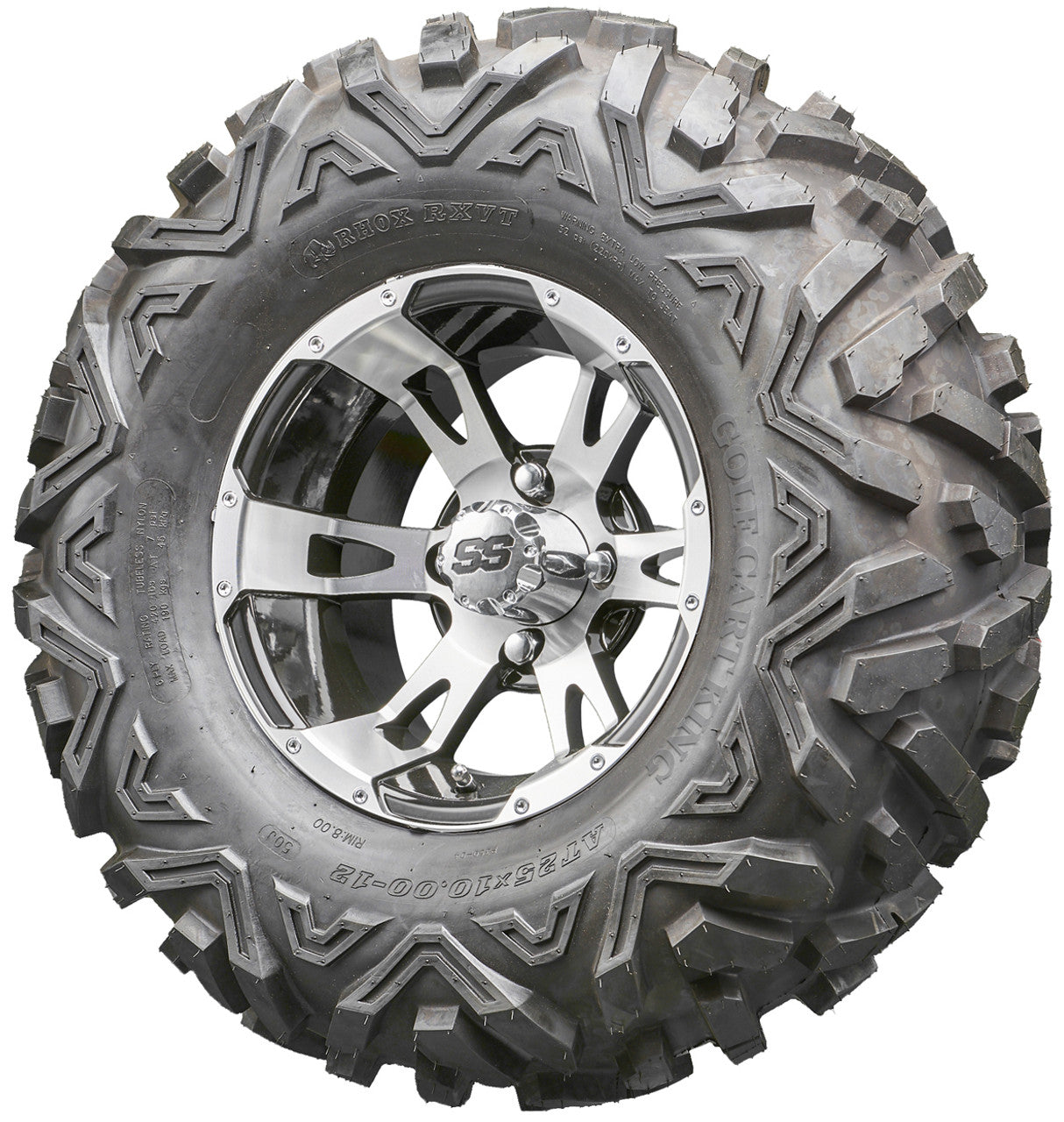 Golf Cart Wheels and Tires - RHOX RX320 Machined 12" - All-Terrain