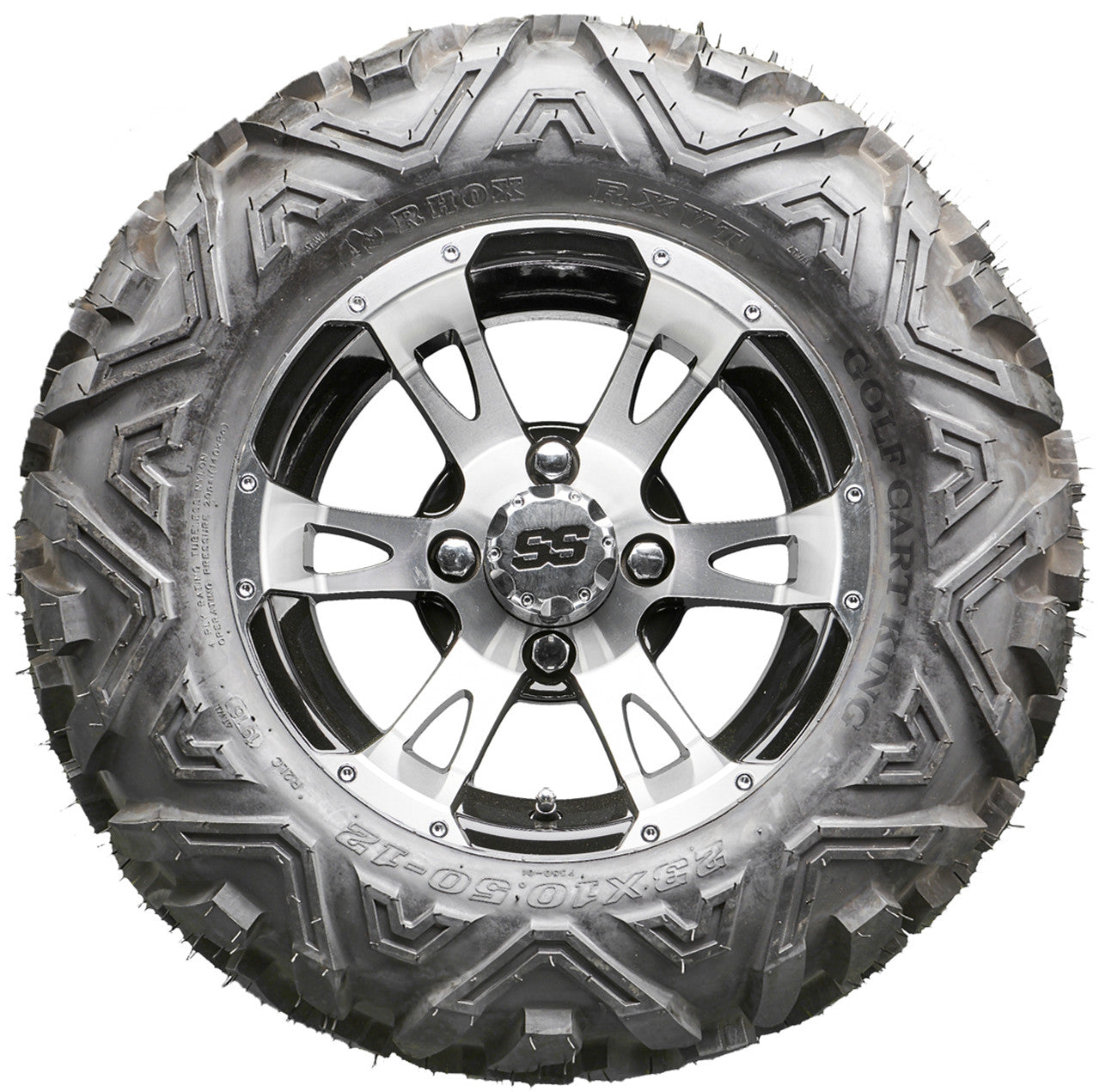 Golf Cart Wheels and Tires - RHOX RX320 Machined 12" - All-Terrain