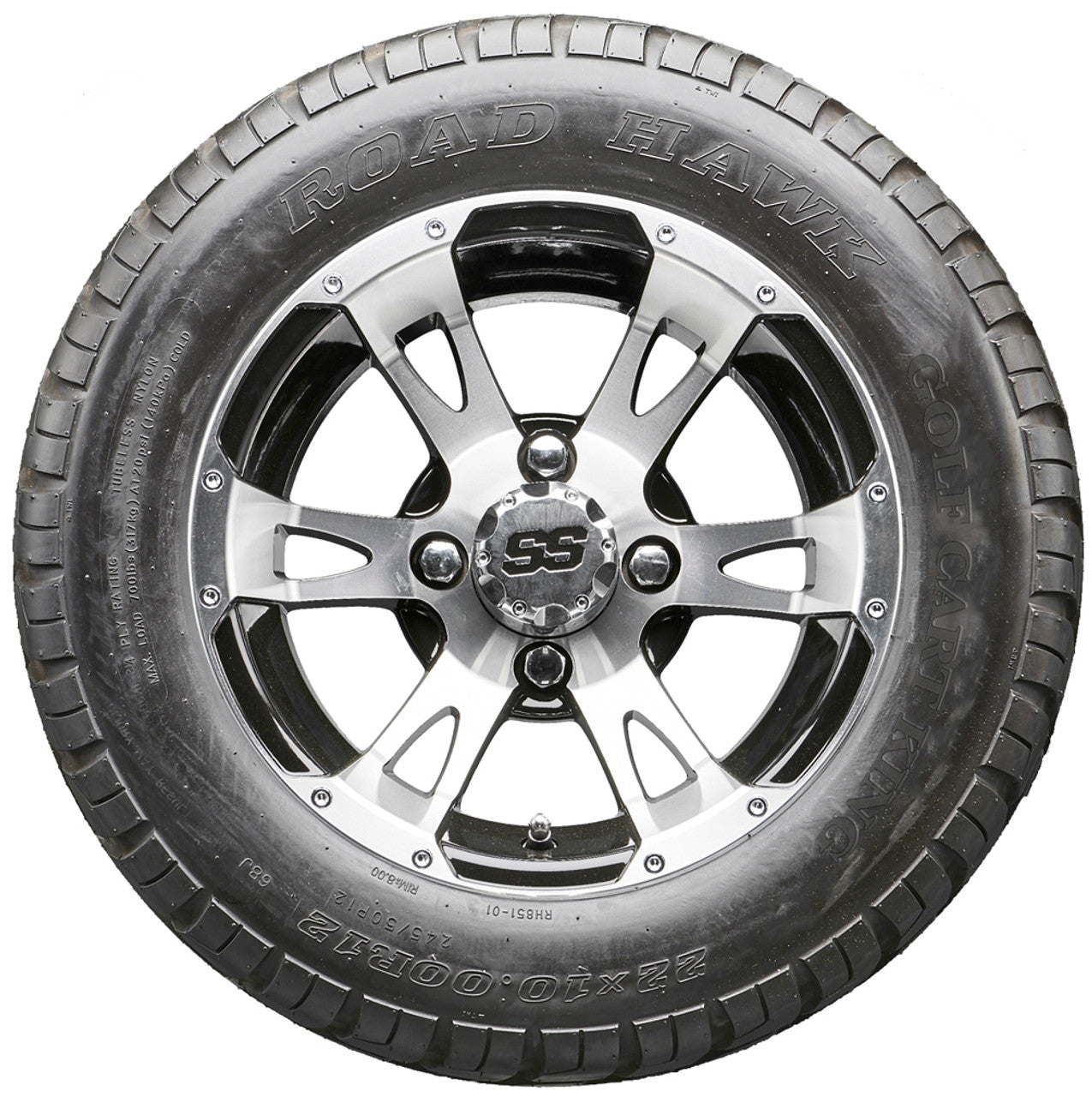 Golf Cart Wheels and Tires - RHOX RX320 Machined 12" - All-Terrain
