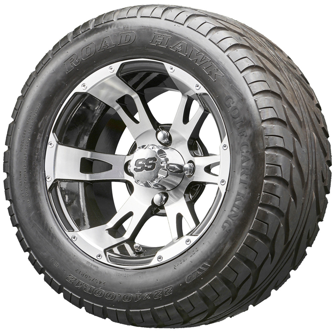Golf Cart Wheels and Tires - RHOX RX320 Machined 12" - All-Terrain