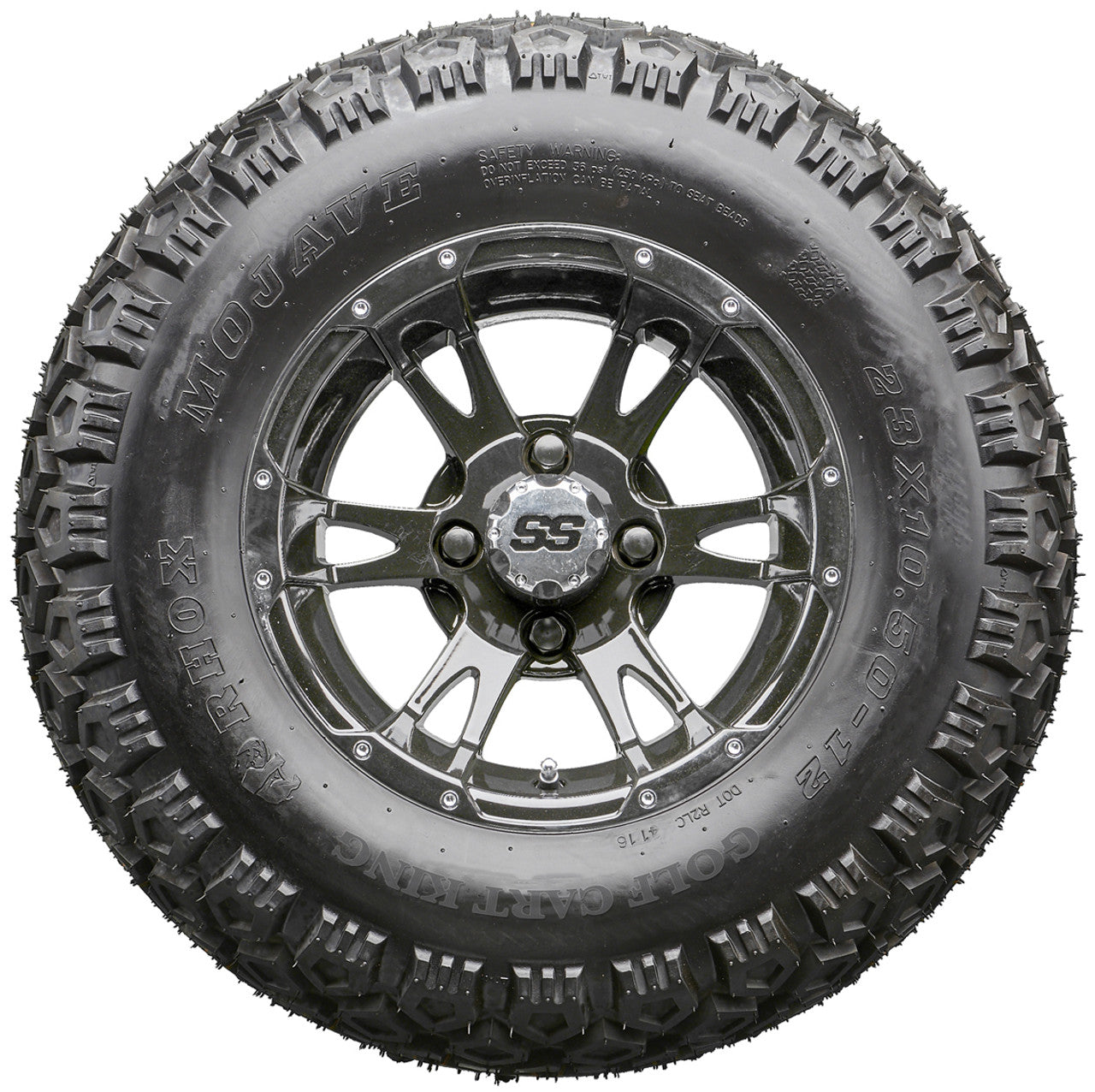 Golf Cart Wheels and Tires - RHOX RX321 Black 12" - All-Terrain