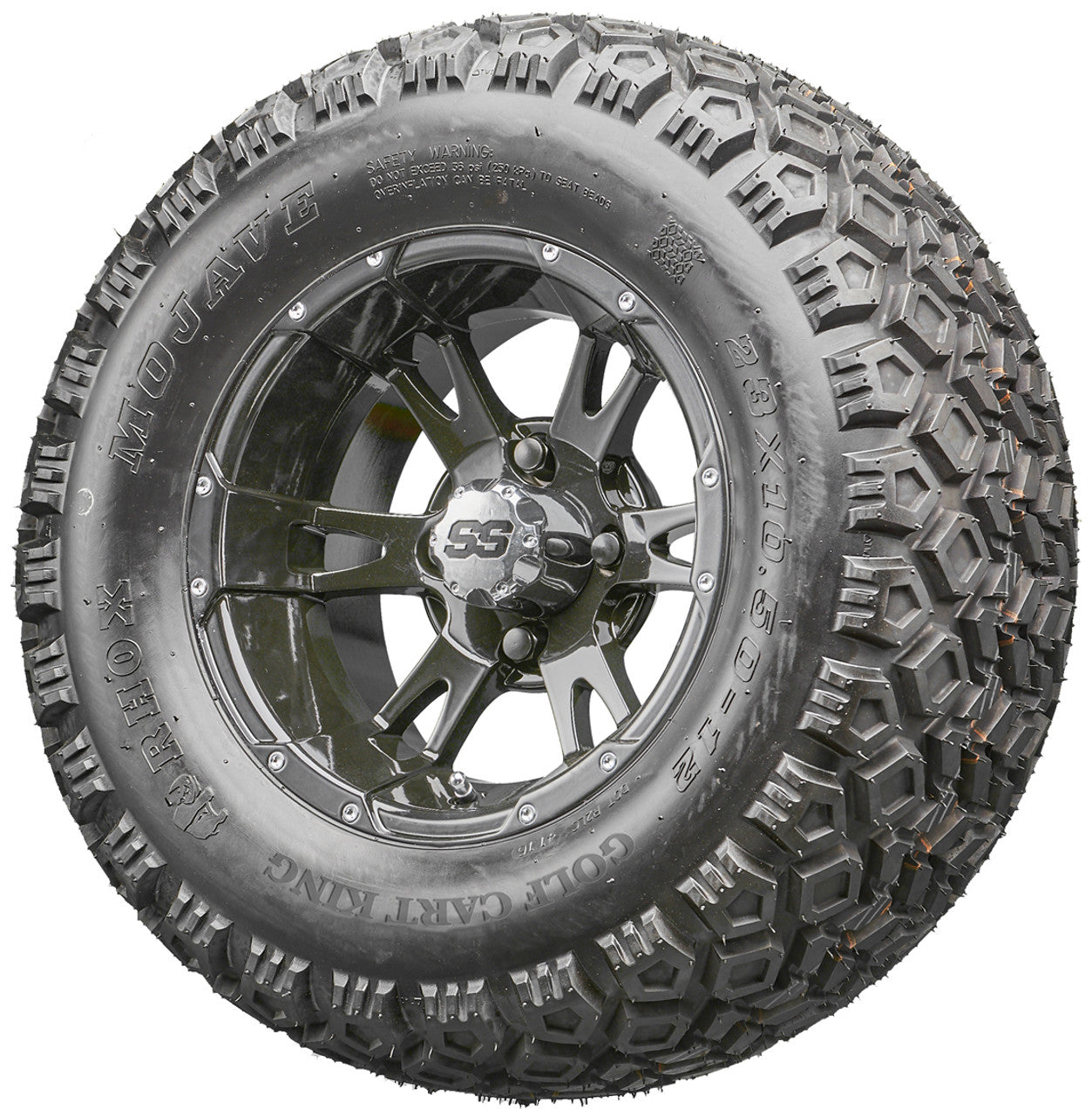 Golf Cart Wheels and Tires - RHOX RX321 Black 12" - All-Terrain