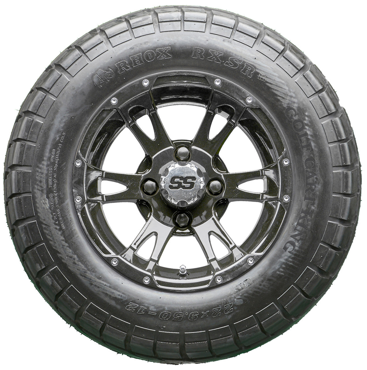 Golf Cart Wheels and Tires - RHOX RX321 Black 12" - All-Terrain