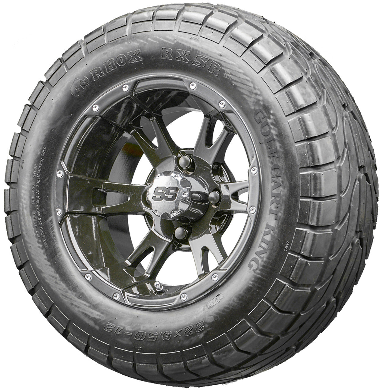 Golf Cart Wheels and Tires - RHOX RX321 Black 12" - All-Terrain