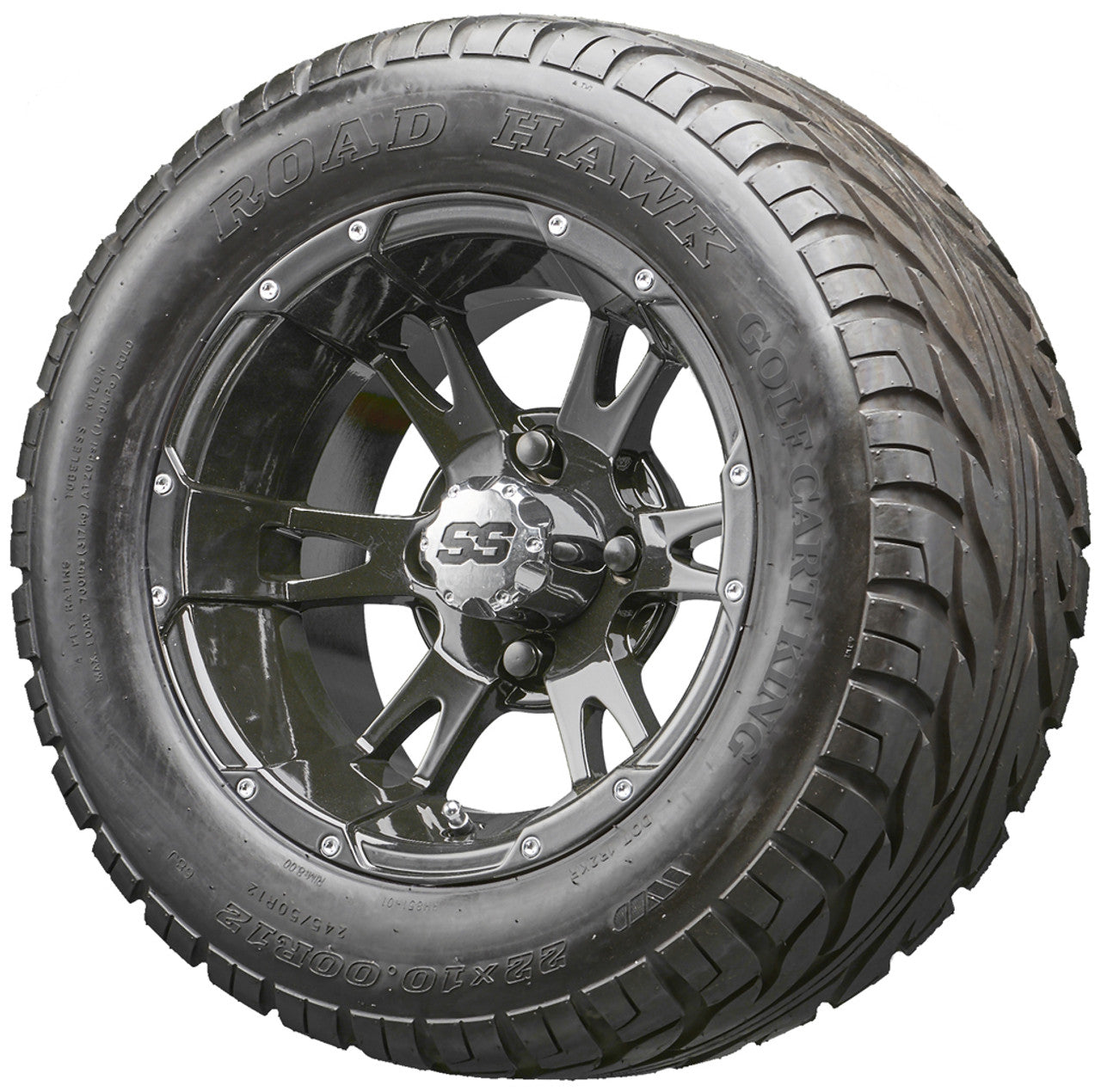 Golf Cart Wheels and Tires - RHOX RX321 Black 12" - All-Terrain