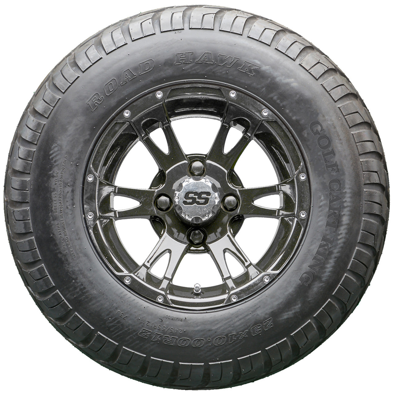Golf Cart Wheels and Tires - RHOX RX321 Black 12" - All-Terrain
