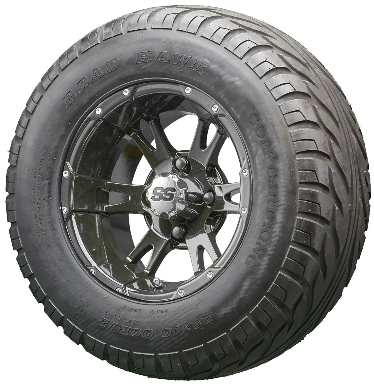 Golf Cart Wheels and Tires - RHOX RX321 Black 12" - All-Terrain