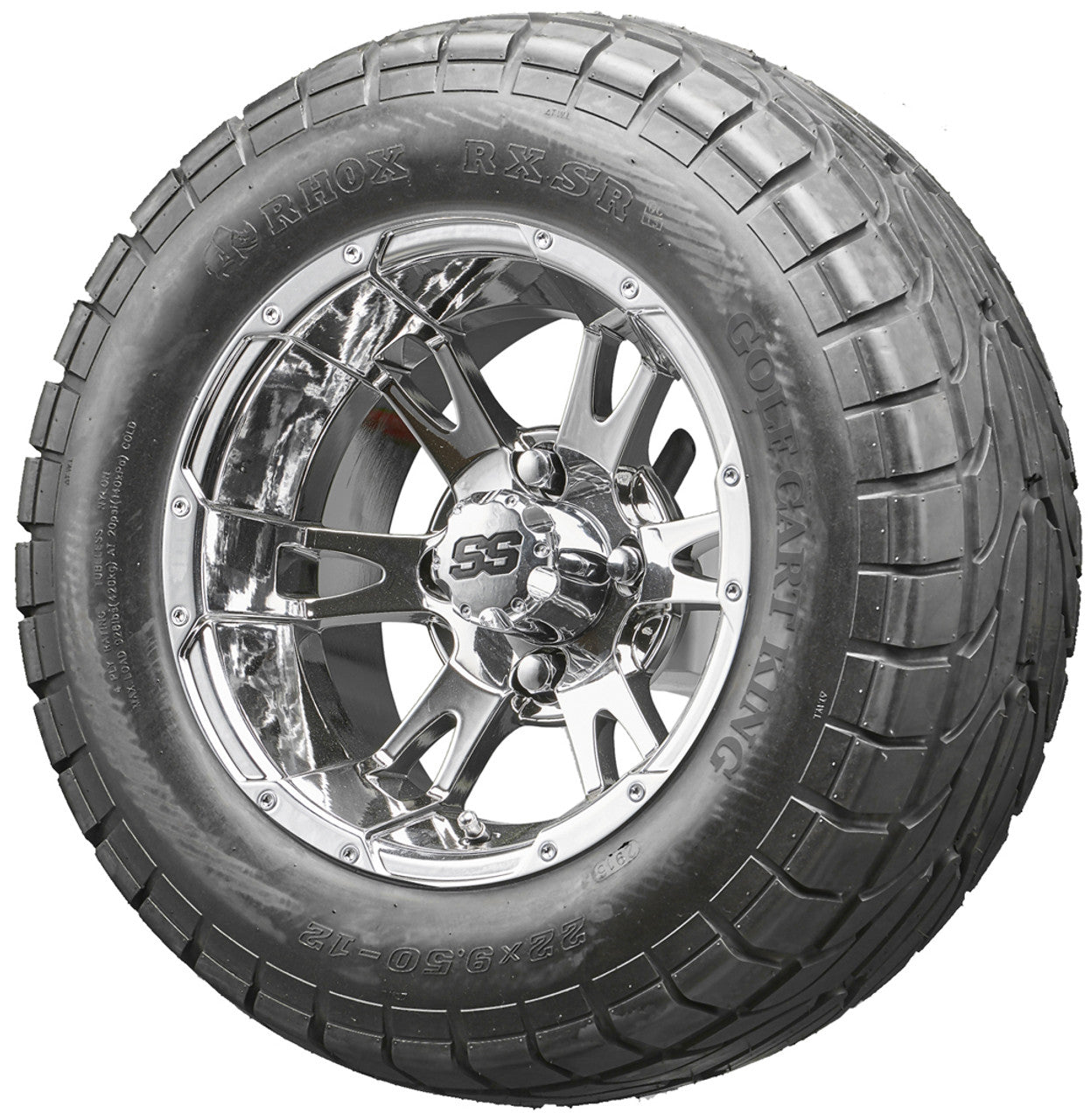 Golf Cart Wheels and Tires - RHOX RX322 Chrome 12" - All-Terrain
