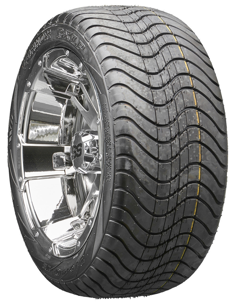 12" RHOX RX322 Chrome Wheels and LowPro Tires Combo