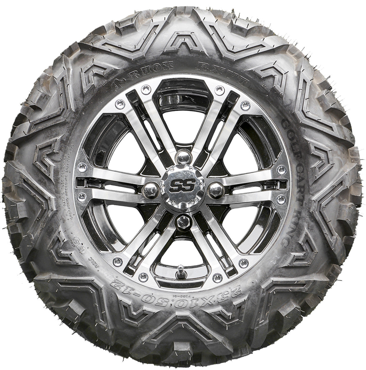 Golf Cart Wheels and Tires - RHOX RX330 Machined 12" - All-Terrain