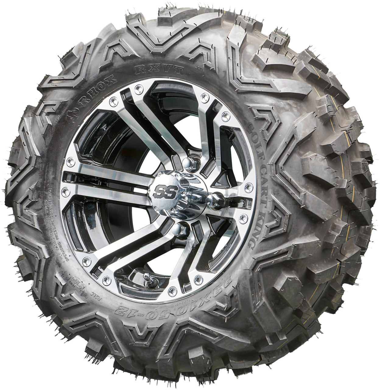 Golf Cart Wheels and Tires - RHOX RX330 Machined 12" - All-Terrain