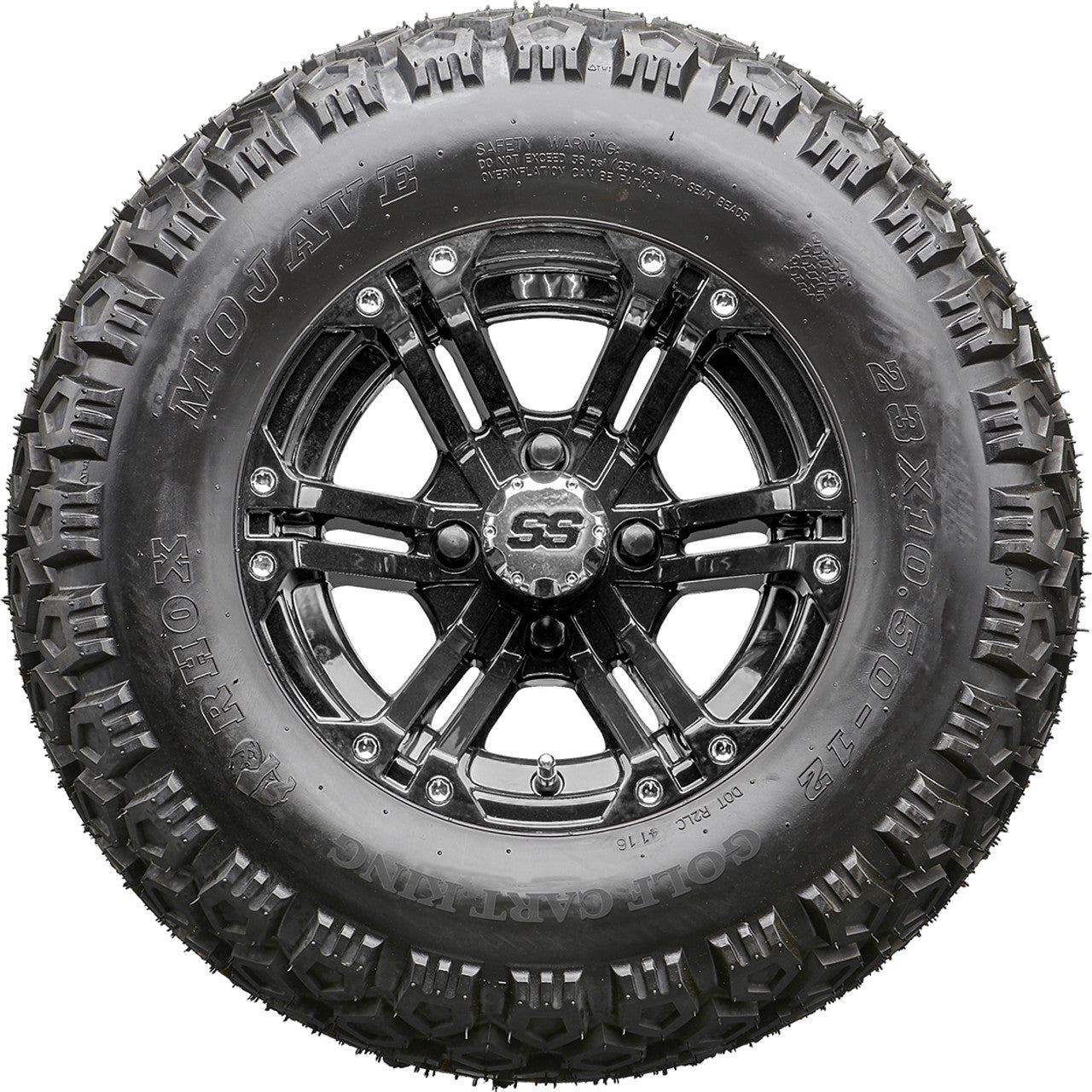 Golf Cart Wheels and Tires - RHOX RX331 Black 12" - All-Terrain