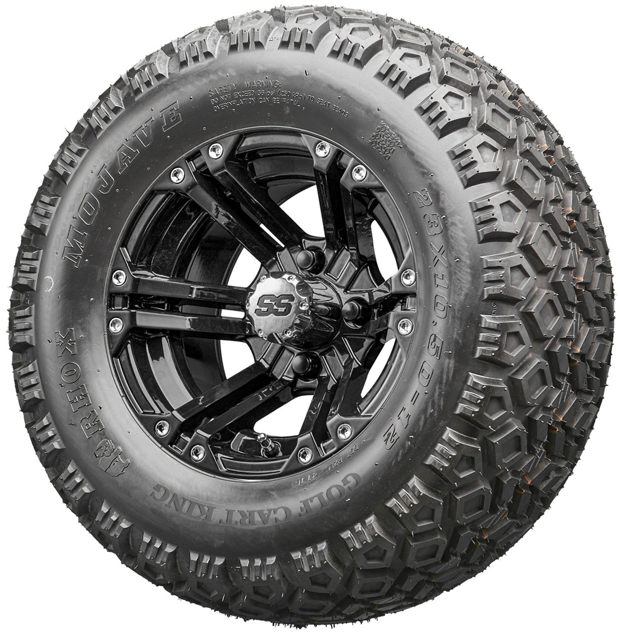 Golf Cart Wheels and Tires - RHOX RX331 Black 12" - All-Terrain