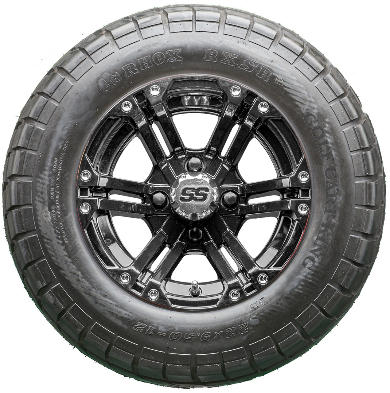 Golf Cart Wheels and Tires - RHOX RX331 Black 12" - All-Terrain
