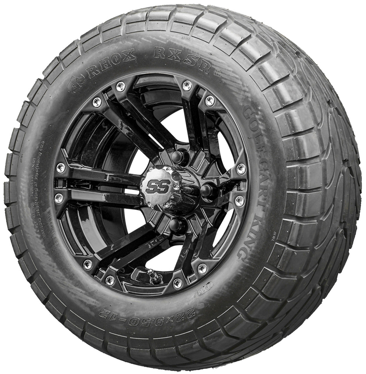 Golf Cart Wheels and Tires - RHOX RX331 Black 12" - All-Terrain