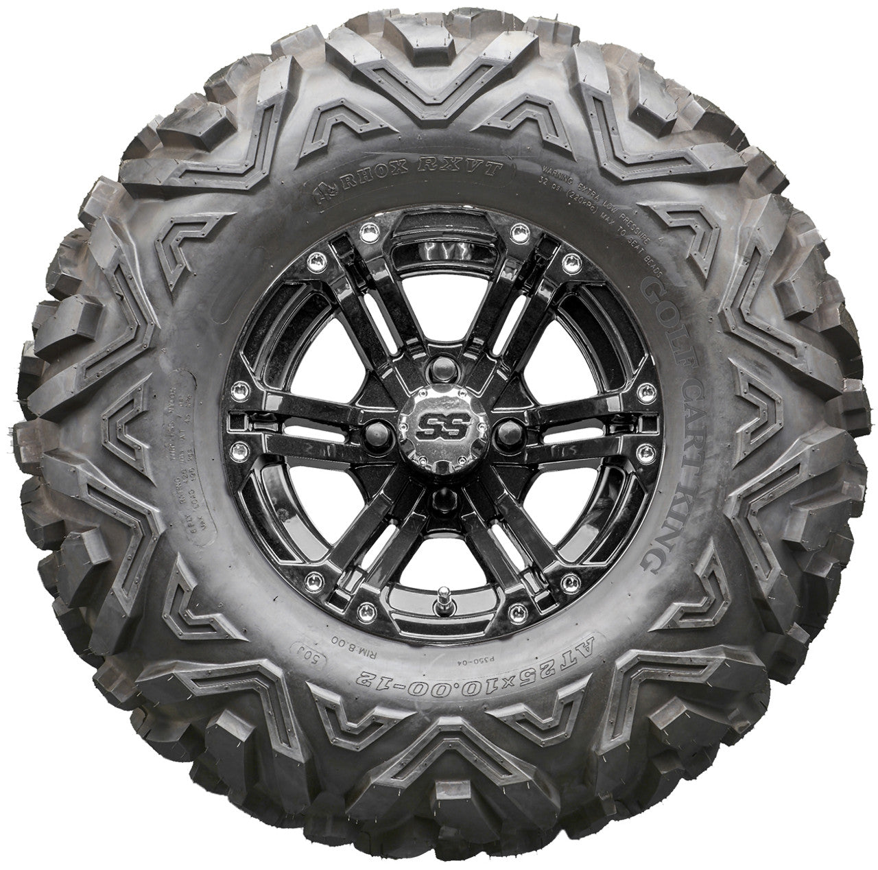 Golf Cart Wheels and Tires - RHOX RX331 Black 12" - All-Terrain