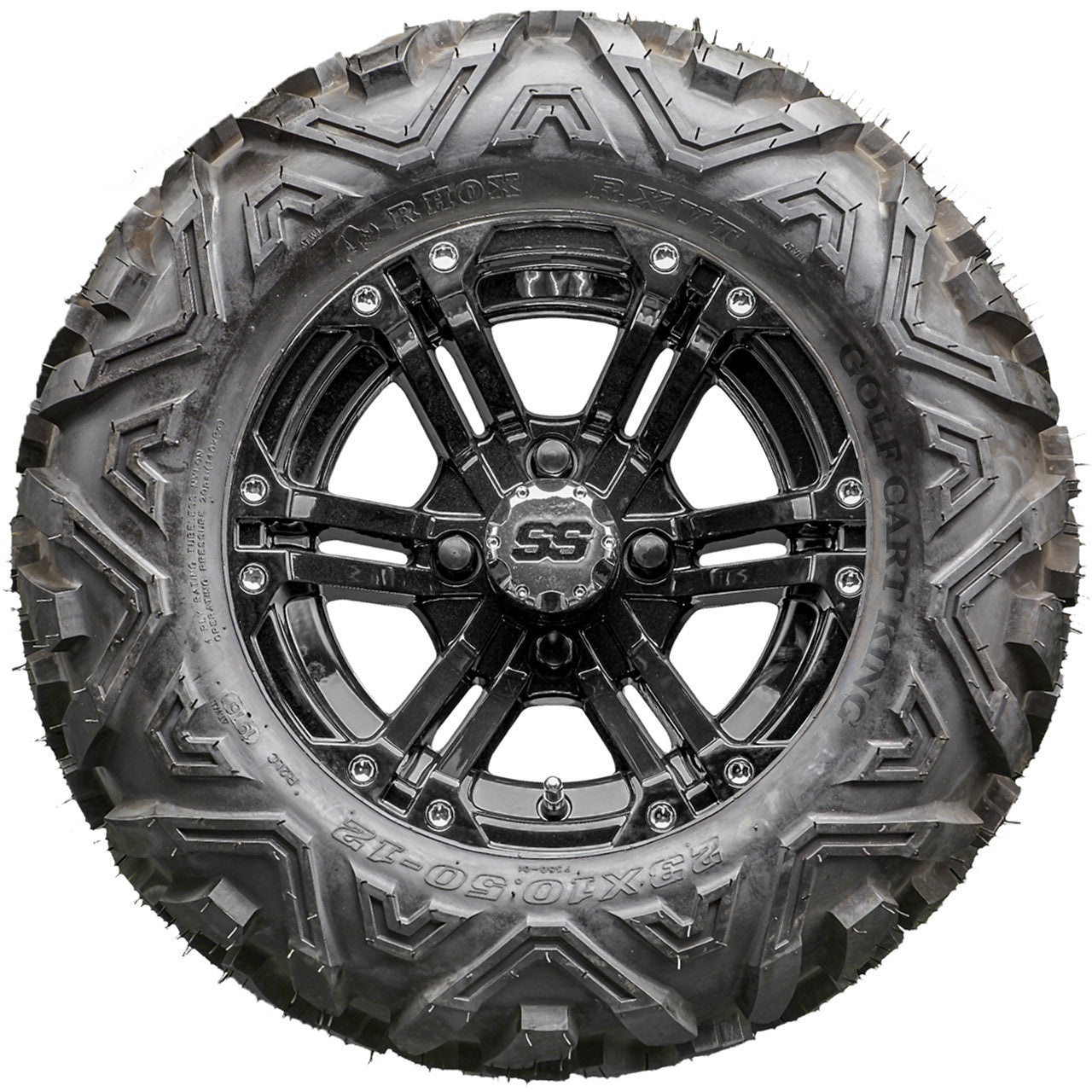 Golf Cart Wheels and Tires - RHOX RX331 Black 12" - All-Terrain