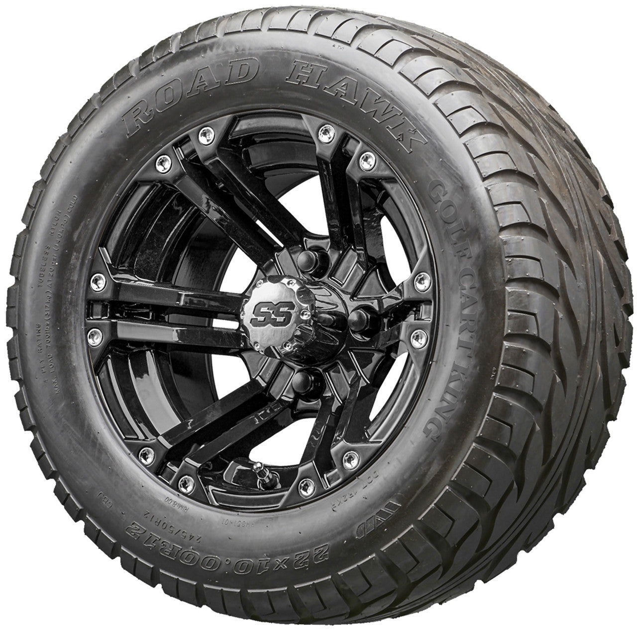 Golf Cart Wheels and Tires - RHOX RX331 Black 12" - All-Terrain