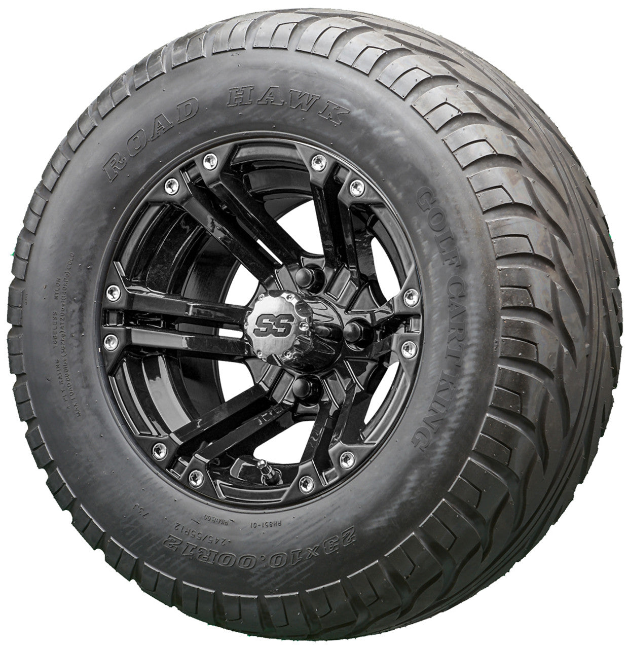 Golf Cart Wheels and Tires - RHOX RX331 Black 12" - All-Terrain