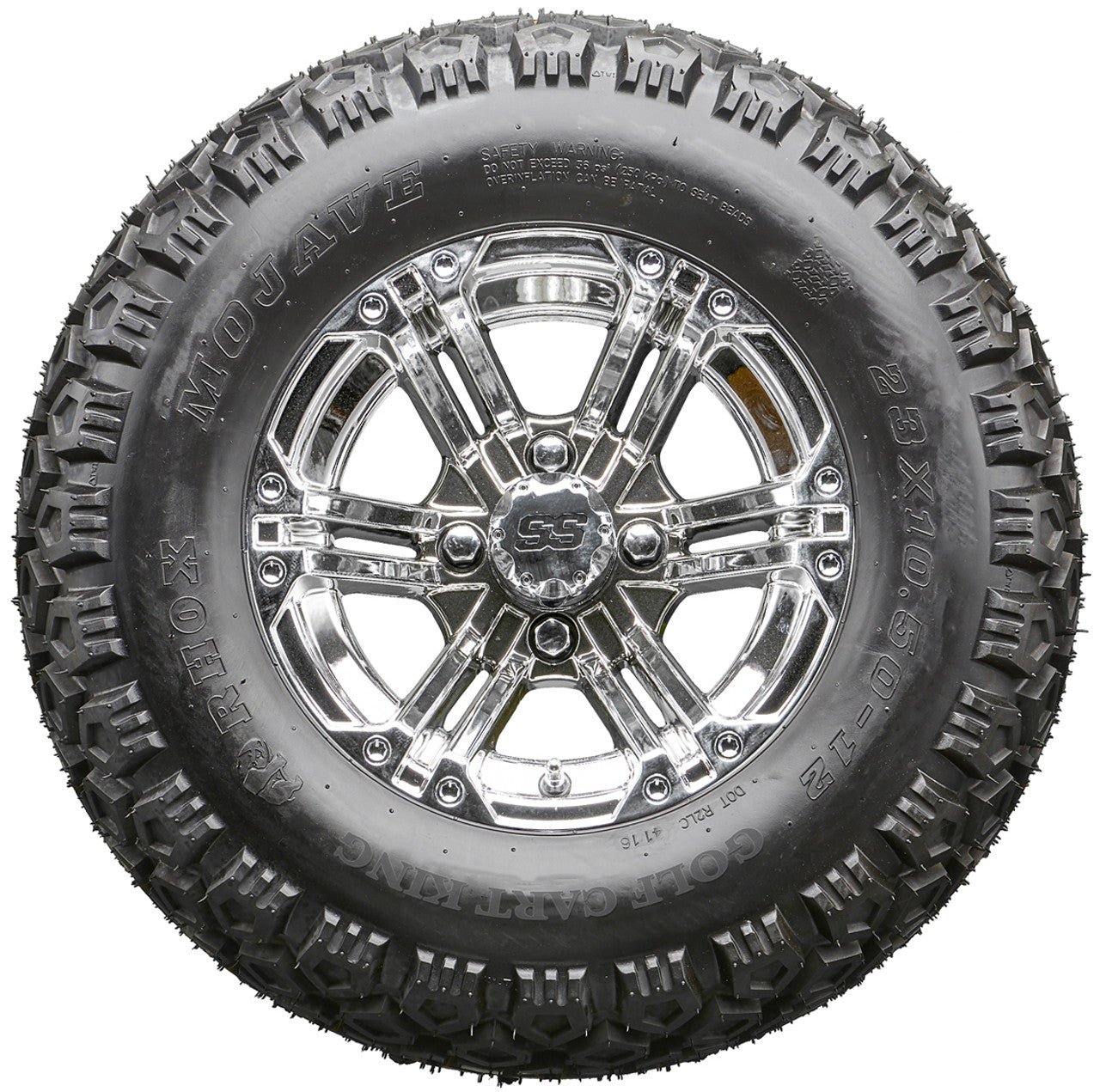 Golf Cart Wheels and Tires - RHOX RX332 Chrome 12" - All-Terrain