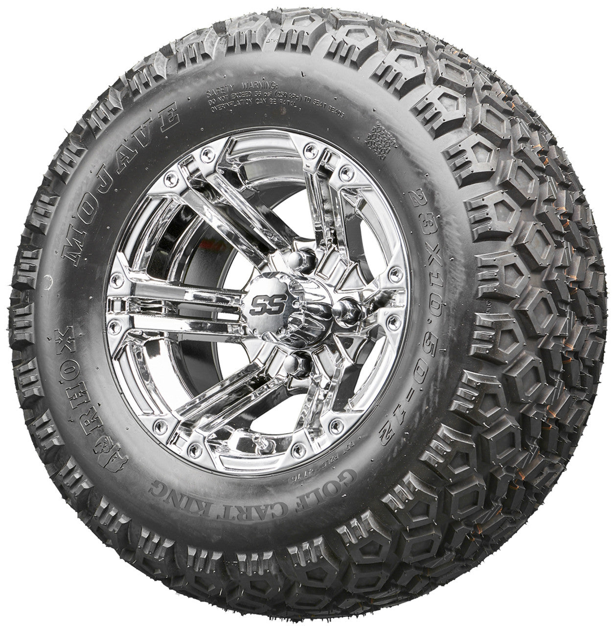 Golf Cart Wheels and Tires - RHOX RX332 Chrome 12" - All-Terrain