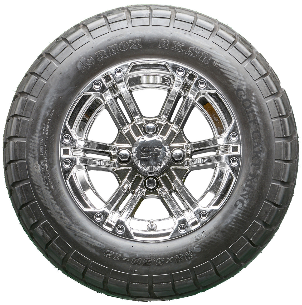 Golf Cart Wheels and Tires - RHOX RX332 Chrome 12" - All-Terrain