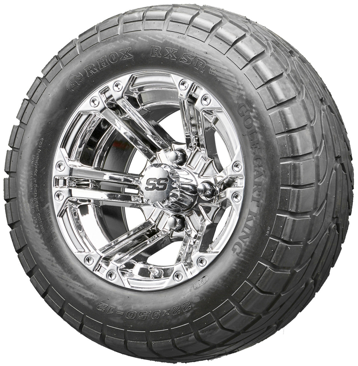 Golf Cart Wheels and Tires - RHOX RX332 Chrome 12" - All-Terrain