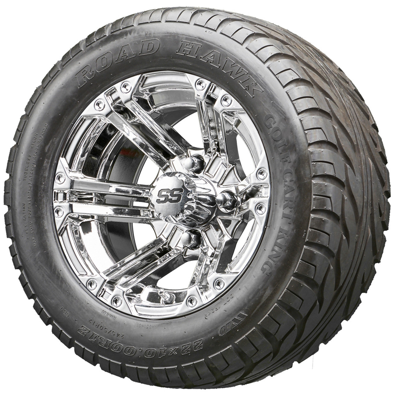 Golf Cart Wheels and Tires - RHOX RX332 Chrome 12" - All-Terrain