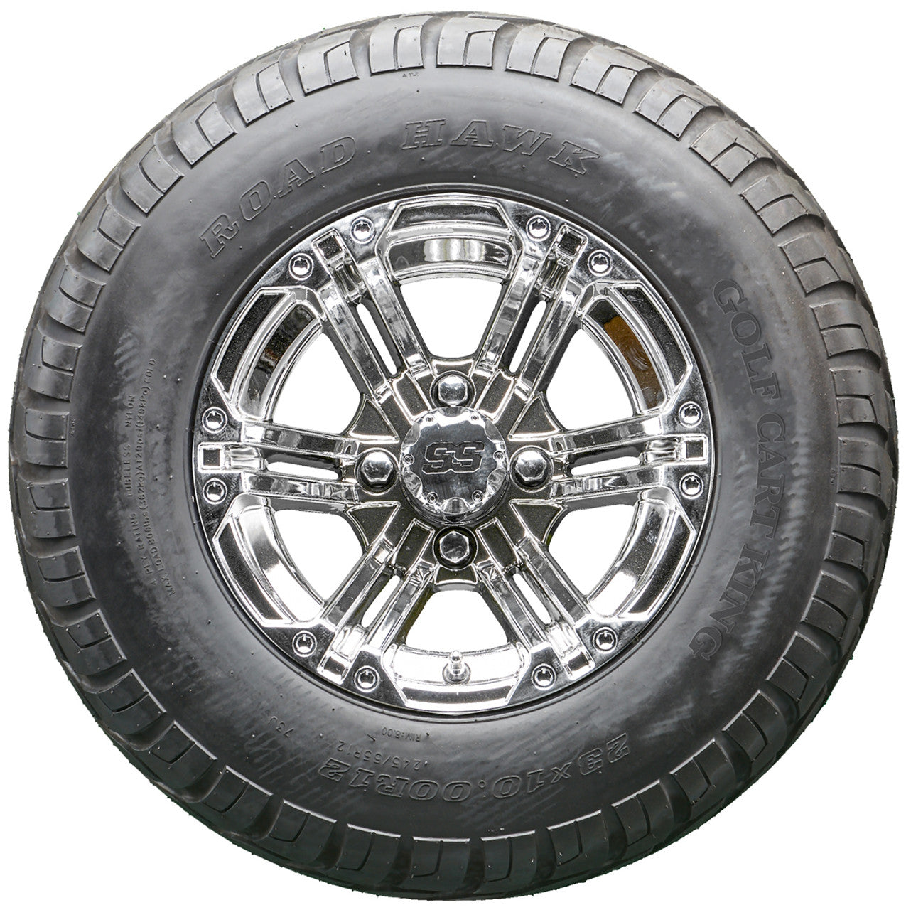 Golf Cart Wheels and Tires - RHOX RX332 Chrome 12" - All-Terrain