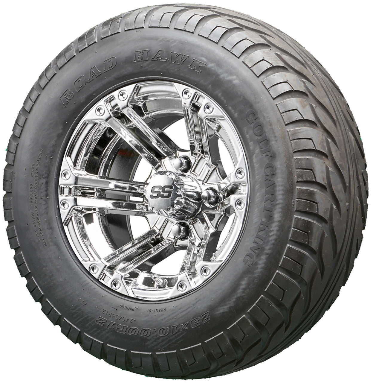 Golf Cart Wheels and Tires - RHOX RX332 Chrome 12" - All-Terrain