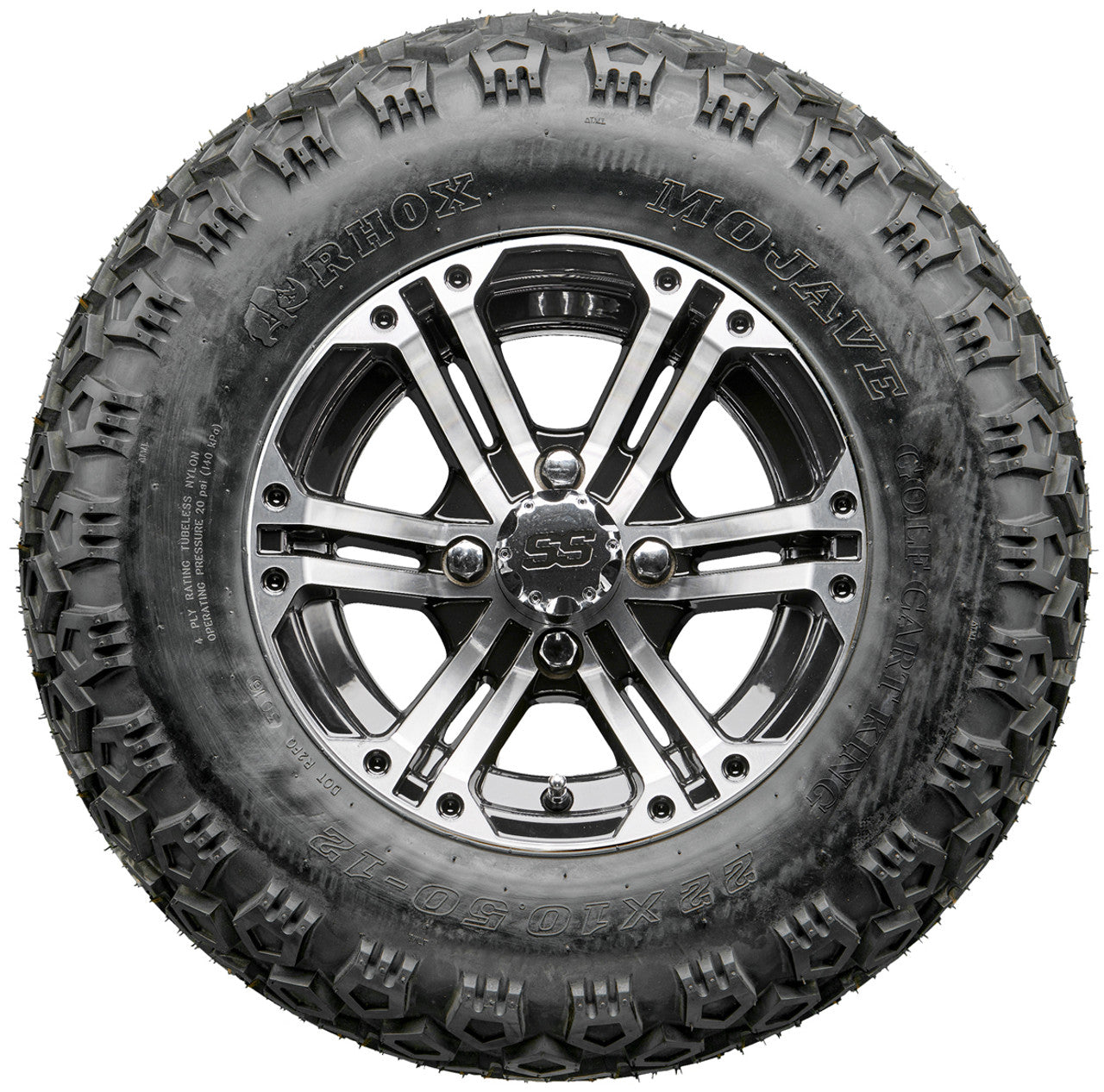 Golf Cart Wheels and Tires - RHOX RX333 Machined 12" - All-Terrain