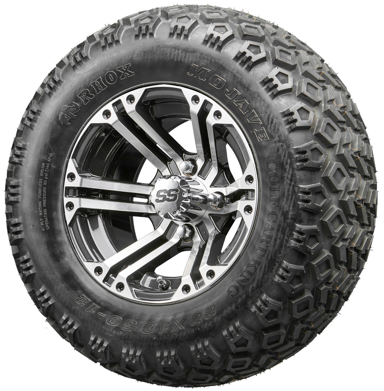 Golf Cart Wheels and Tires - RHOX RX333 Machined 12" - All-Terrain